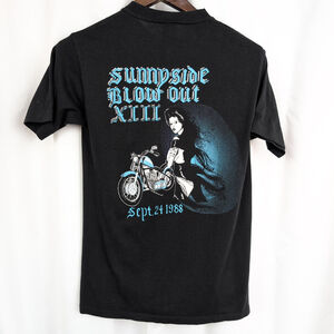 1988 Dated Sunnyside Blow Out Biker Pinup T-Shirt